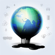 Earth oil dripping illustration