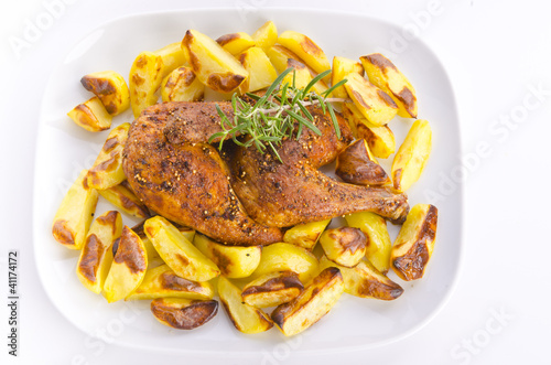 Foto: hähnchen braten mit Back-Kartoffeln hähnchen braten mit Back-Kartoffeln