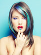 Lady on bright background