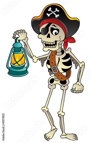 Vector: Pirate skeleton with lantern Pirate skeleton with lantern