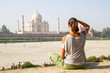 woman at Taj Mahal