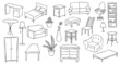 furniture and decoration vector set