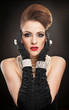 portrait of beautiful woman with beads