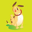 Vector of a cute dog scratching