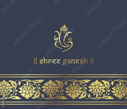 Vector: Ganesha, Hindu wedding card, royal Rajasthan, India Ganesha, Hindu wedding card, royal Rajasthan, India