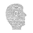 Fear psychological symbol isolated on white background