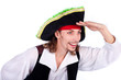 pirate man looks into the distance