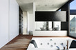 beautiful modern house in cement, interior, bathroom