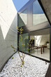 house in cement, dining room view from the veranda