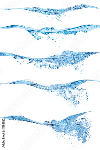 Foto: Set of splashing water waves. Set of splashing water waves.