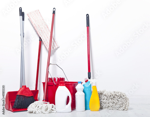 Photo: Collection of cleaning products Collection of cleaning products