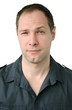 Ironic portrait of an attractive man isolated on whit