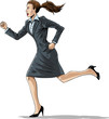 Business woman running