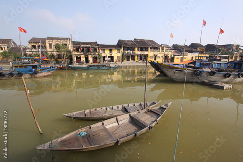 Photo: Traditional boats in Hoi An, Vietnam Traditional boats in Hoi An, Vietnam
