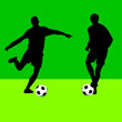 football player with ball silhouette vector
