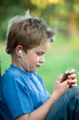 boy is listening music boy is listening music