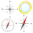 canvas print picture - compass in parts vector illustration
