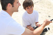 Father and son fishing