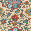Fantasy floral seamless pattern