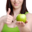 Jung Beauty with a green Apple