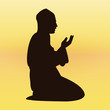 Vector: Praying man silhouette Praying man silhouette