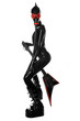 Heavy Rubber Black Latex Fetish GasMask Girl Rock Guitar