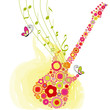 Springtime flower guitar music festival background