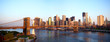 Brooklyn Bridge and Manhattan skyline in New York at sunrise