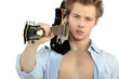 Man with electric guitar Man with electric guitar
