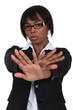 Woman saying no