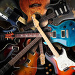 Electric guitars background