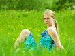 girl rests on the grass girl rests on the grass