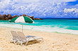 Chairs and umbrella at tropical beach