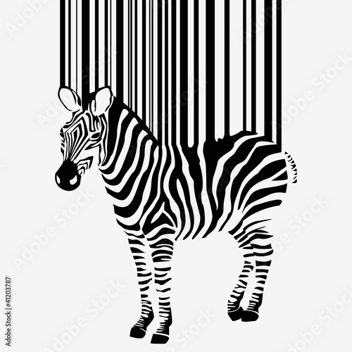 Vektor: abstract vector zebra silhouette with barcode abstract vector zebra silhouette with barcode