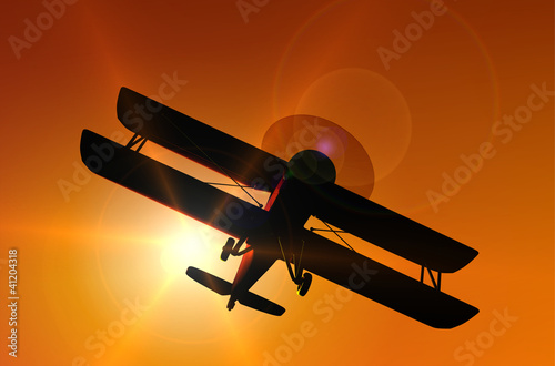 Illustration: historische Flugzeuge: Doppeldecker historische Flugzeuge: Doppeldecker