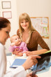 At the pediatrician office mother with baby