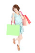 Beautiful shopping woman. Portrait of asian woman.
