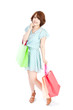 Beautiful shopping woman. Portrait of asian woman.