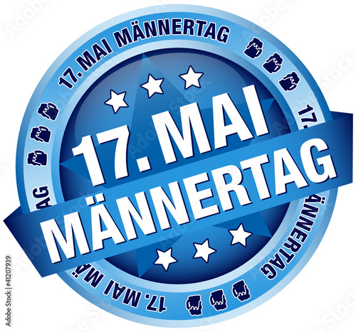 Vector: Button Banner "17. Mai Männertag" blau Button Banner "17. Mai Männertag" blau