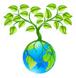 Planet earth globe with tree concept