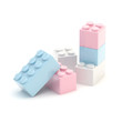 Toy construction brick blocks on white Toy construction brick blocks on white