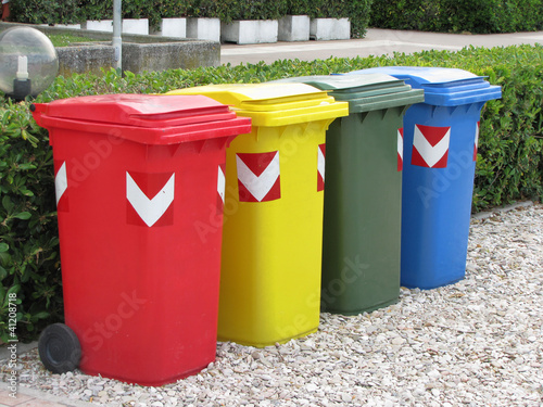 Photo: Recycling trash bins Recycling trash bins