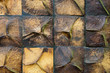 Coconut shell wall close up