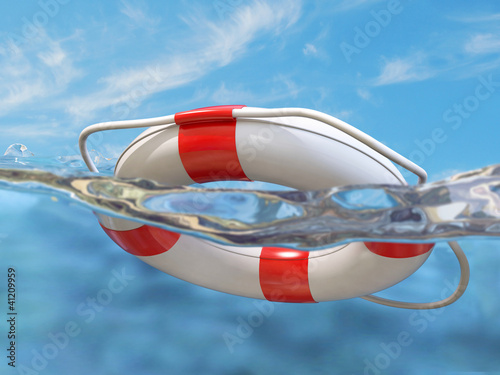 Illustration: Lifebelt in the water Lifebelt in the water
