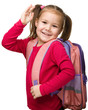 Portrait of a cute schoolgirl with backpack