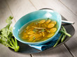 miso soup with green beans zucchinis and celery, vegetarian food miso soup with green beans zucchinis and celery, vegetarian food