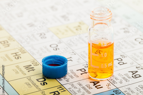 Photo: Chemistry: Periodic table and vial Chemistry: Periodic table and vial