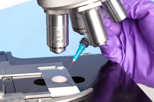 Photo: Embryology sample and microscope Embryology sample and microscope