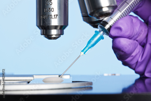 Photo: Embryology sample and microscope Embryology sample and microscope