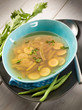 miso soup with green beans zucchinis and celery, vegetarian food miso soup with green beans zucchinis and celery, vegetarian food